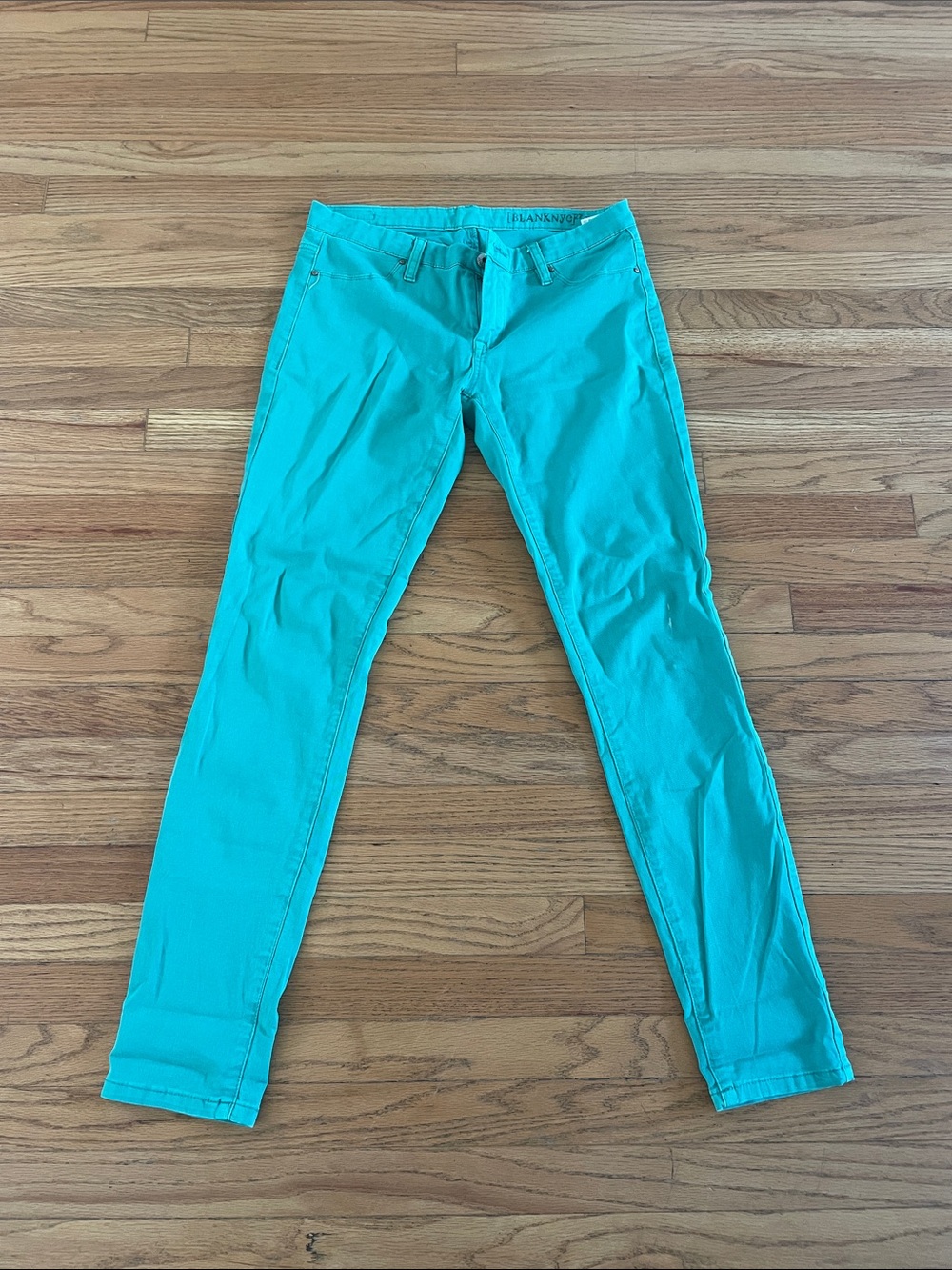 Blank NYC teal skinny jeans